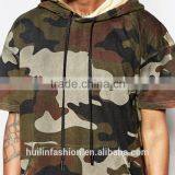 Short Sleeve Custom Hoodies Pouch Pocket Pullover Camo Mens Hoodies Quality Choice thumbnail-3