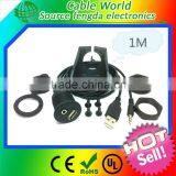 Car Dashboard Flush Mount USB Extension Cable Install Kit 1/8 Inch A/V Jack thumbnail-1