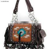 BLACK RHINESTONE CONCEALED CARRY WEAPON HANDBAG FAITH HOPE LOVE WESTERN PURSES WITH TASSEL thumbnail-3