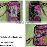 Z152 QUILTED COTTON ALL IN ONE cell phone wristlet