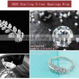 Factory Directly Wholesale 925 Sterling Silver Lucky Leaves Gemstone Rings thumbnail-6