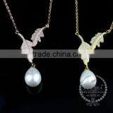 925 Sterling Silver Spring Leaf With Pearl Creative Pendant Necklace Fashion Women Necklace Jewelry 6360461 thumbnail-4