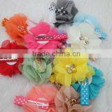 14colors Chiffon Hair Flower With 4.5cm Lined Alligator Hair Clips Girls Hair Clips Hair Accessories IN STOCK thumbnail-2