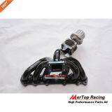 MERTOP RACE 3mm Thick Black Coated Top Mount T3 Turbo Manifold For Toyota Supra 1JZGTE 1JZ JZA70 MK3 1989-1993+50mm Wast thumbnail-2