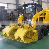 Skid Steer Loader With Rock Grapple