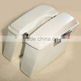 White Hard Saddlebag Trunk w/ Lid Latch For Road King Glide Softail DYNA thumbnail-1