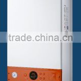 European style gas heater with low emissions
