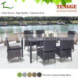 TG-8010 Outdoor 6 Person Dinning Table and Chairs Synthetic Rattan Dining Table and Chair thumbnail-1