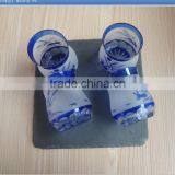 Black Slate Coaster With Hand Cut Rabbit Glass Tumbler thumbnail-6