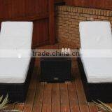 2017 Trade Assurance New Summer Arrival Outdoor pe Rattan Resin Wicker Garden Multi-purpose Sun Lounge With Tea Table Furniture thumbnail-2