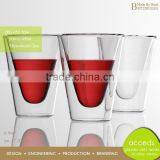 Party Drinkware Double Wall Clear Glass Mugs With Handle thumbnail-6