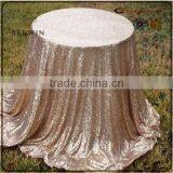 Elegant Wedding 100% Polyester Champagne Round Table Cloth Sequin Wedding Table Cloth Sequintable Cloth Dubai thumbnail-2