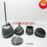 EA0065 5 Pices Stone White Black Bathroom Set Kingfisher Supplier thumbnail-1