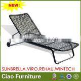 Flower Weaving Moulded Sun Lounger/ Outdoor Rattan Bed Lounger thumbnail-4