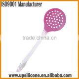 Food Grade Silicone Kitchen Cooking Skimmer With Stainless Steel Plastic Handle thumbnail-4