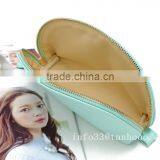 Cosmetic Bag Brass Zipper Top Good PU Leather Hard Cosmetic Bag With Lining thumbnail-4