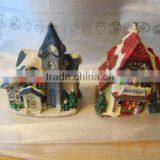 Set of 5 Christmas Village Houses & 6 People Figurines thumbnail-1