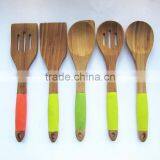 Fashion Bamboo Kitchen Tools With Silicone Handle