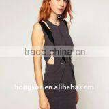 Black Multi Cut Out Flannel Dress Hsa027 thumbnail-1