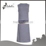 100% Cotton Stripe Custom Wholesale Western Fashionable Sexy Long Maternity Dress for Women thumbnail-4