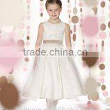 White Satin Lace Baby Gown Wedding Dress Round Neck Flower Girl's Dress thumbnail-1