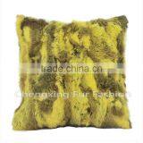 CX-D-17 Home Decoration Pillow Patchwork Real Rabbit Fur Cushion & Pillow Cover thumbnail-2
