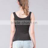Most Popular Slim Fit Black Cotton Blank Plain Ladies Sexy Vest Wholesale thumbnail-4