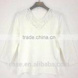 Cheap Women Sweater 100% Cotton Sweater Crochet V Neck Jumper Sweater thumbnail-1