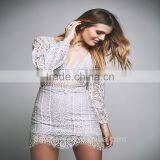 YIHAO2015 Fashion High Quality White Body-con Long Sleeve Design Party Lace Sexy Dress For Women China Supplier thumbnail-2