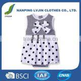 New Born Baby Clothing100% Cotton Baby Girls' Sleeveless Sundress With Built-In Diaper Cover thumbnail-1