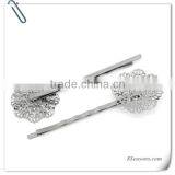 Gunmetal Hollow Filigree Flower Bobby Pins Hair Clips thumbnail-1