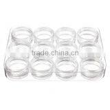 Excellent New 12x9x1.6cm Plastic Box For Jewelry Beads Pills Storage & 12 Round Organizer Containers Jars Bottle Best Promotion thumbnail-2