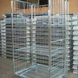 Dense Mesh Lock Wheeling Roll Cage Trolley For Warehouse