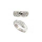 Custom Classy Cover Sterling Silver Engagement and Wedding Ring Sets With Multiple cz Stones thumbnail-1