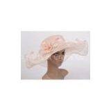 15cm Soft Brim Ladies Tea Party Hats / Pink Tea Party Hats For Girls thumbnail-1