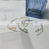Hollow Triangle Square Geometric Opening Alloy Bangle Bracelet thumbnail-2