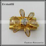 Fashion Golden Flower Shoe Accessories With Rhinestone