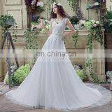 Glamorous Applique V Neck Sleeveless Organza Wedding Dresses SQS043 thumbnail-1