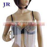 Egyptian Style Sexy Belly Dance Bra With Gold and Silver Rivet and Metal Tassel Decoration YD-003# thumbnail-5