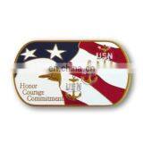 Aluminum Alloy Material and Folk Art Style American Flag Dog Tag