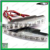 Universal Headlight 8 LED Daytime Running Lights Super Bright DRL Light Parking Fog Strobe Lamp 12V DC