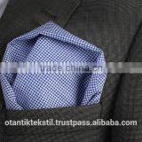 Blue White Checked Custom Pocket Square, Manufactoring Hankercheif, thumbnail-1