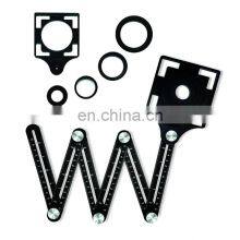 Multi Angle Measuring Ruler, 6-sides Ruler Hole Locator Adjustable Floor Tile Glass Woodworking Puncher Ruler Protractors