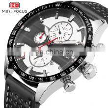 MINI FOCUS MF0002G 2018 New Fashion Big Dial Calendar Chronograph Analog Men Business Watches Luxury Leather Strap Dual Display thumbnail-5