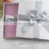 Customized Silk Folio With Paper Box Ribbon Exclusive Invitation Cards thumbnail-3
