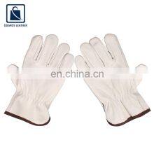 White Color Straight Thumb Color Binding Fashionable Leather Gloves Supplier thumbnail-4