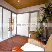 White Aluminium Alloy Security Double Tempered Glass Three Panels Balcony Sliding Door for Living Room thumbnail-3