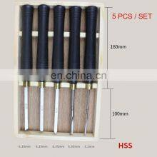 Full Set Of HSS Wood Carving Tools Chisel and Punch With Wooden Handle For Wood Lathe Machine thumbnail-4
