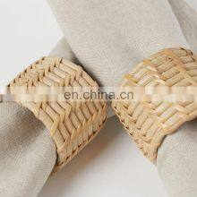 HOT Sale Napkin Rings in Braided Rattan WHolesale Customized Tableware Set Napkin Holder Rings Wovenmade in Vietnam thumbnail-2
