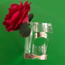 New Design Clear Acrylic Napkin Rings With Standing Bud Vase Flower Napkin Rings Holder For Wedding Table thumbnail-2